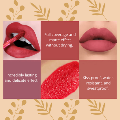 12-Shade Lipstick Set - Handaiyan™ Smudge Proof Velvet Matte Liquid Lipstick - Waterproof, Long-lasting, non-sticky formula